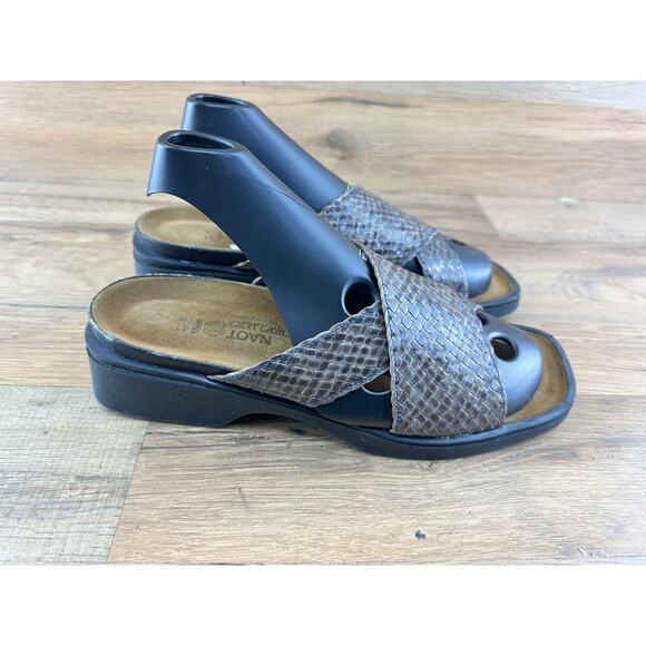 NAOT Woven Leather Criss Cross Strappy Sandal Slides Womens Size 10| 41 - Picture 6 of 9